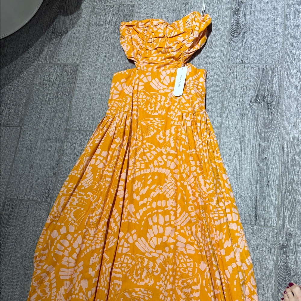 Monarch Maxi Dress in Orange and pink